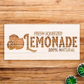 Lemonade Stencil Pattern for Kitchen Decor and Crafts, Reusable Mylar Template for Wood, Walls, and Spring Projects - Size A4 (11.0" x 5.2")