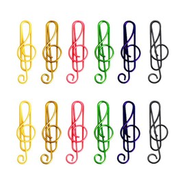 CellCase 100 Pieces Music Paper Clips Musical Notes Clips Note Style Paper Clips Holders Clamps for Desk Bookmark Office School