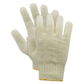 MAGID KnitMaster Standard Weight Machine Knit Gloves, 12 Pairs, Women’s Size 8/M, Natural, T193C