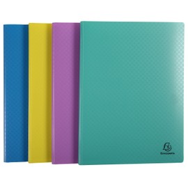 Exacompta Forever Young 88590E Recycled Plastic Display Folder, 50 Transparent Pockets, 100 Views, Opaque Polypropylene Cover, DIN A4 Folder, Ideal for Office and School, 1 Piece, Random Colour