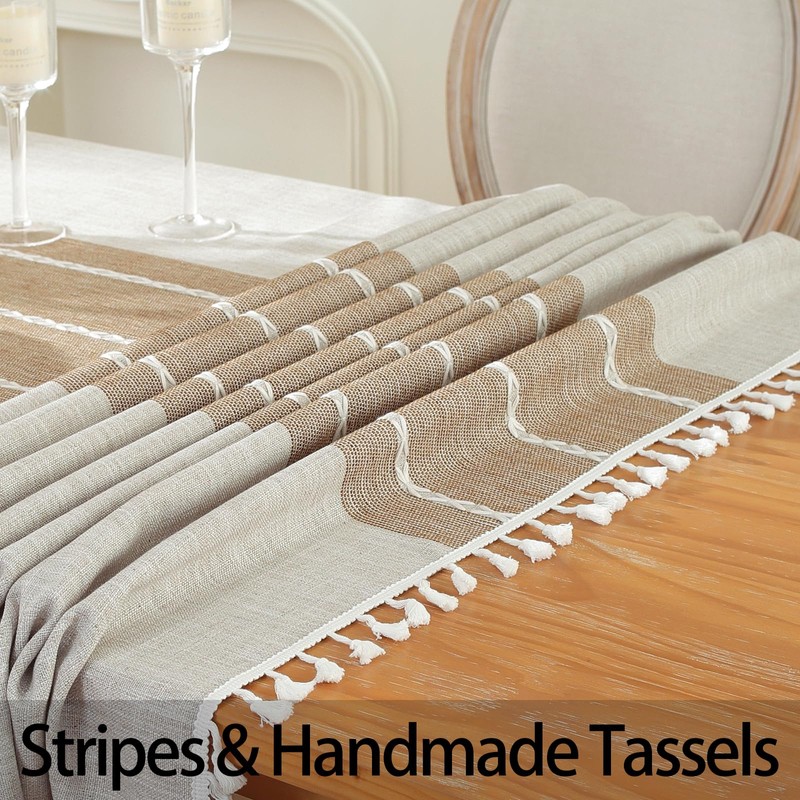 Cenebonxy Rustic Fall Table Cloth Rectangle Table Cloths, Cotton Linen
