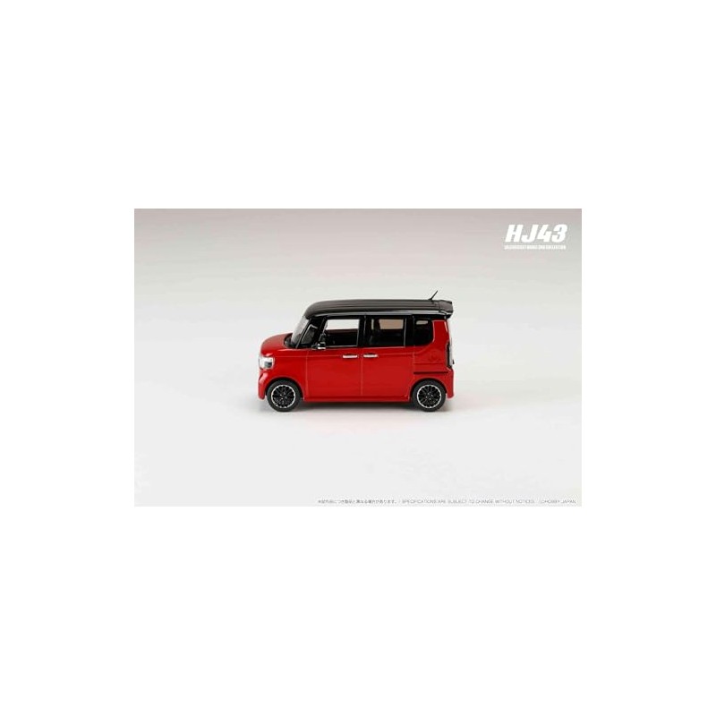 1/43 Honda N-BOX CUSTOM Premium Crystal Red Metallic & Black