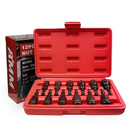 AMM 12-Piece Magnetic Hex Nut Driver Sets，1/4” Hex Head Drill Bit Set，Metric and SAE，The best tool gift for friends and family