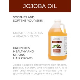 velona Jojoba Oil - 64 oz | 100% Pure and Natural | Golden, Unrefined, Cold Pressed, Hexane Free | Moisturizing Face, Hair, Body, Skin Care, Stretch Marks, Cuticles