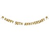 Betteryanzi Gold Glitter Happy 50th Anniversary Banner,50th Wedding Anniversary Party