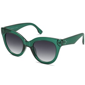 SOJOS SJ2074 - anteojos de sol retro de gran tamaño para mujer, Verde/Gris, Sobredimensionado