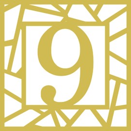 Contemporary House Numbers, House Numbers for Outside, Floating House Numbers, Custom Metal Address Signs for Houses, Large Number Address Plaque, Art Deco House Numbers (9, Gold, 6'')