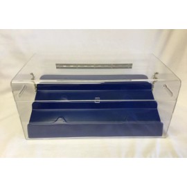 NEW Acrylic Display Chest / Case 15” x 9” x 7 1/2” Removable 3 Tier Blue Riser