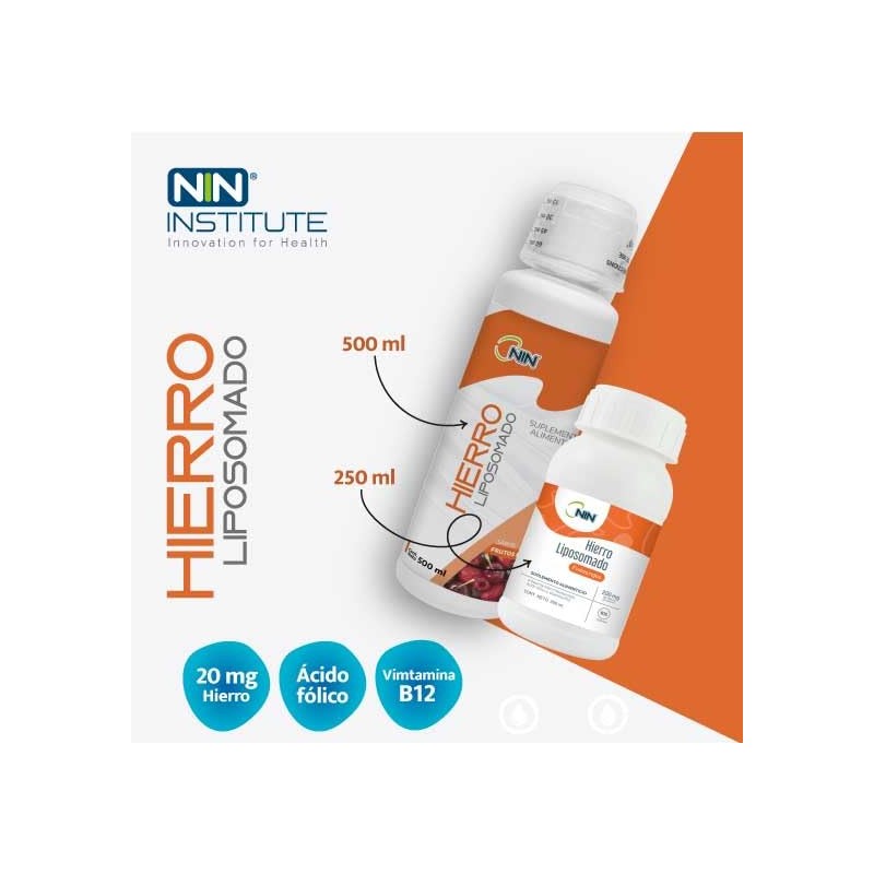 Hierro Liposomado Nin Frutos Rojos Ácido Fólico Vitamina B12 250