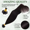 TESS Black Real Hair Bondings Extensions, 45 cm, Bonding Extensions,