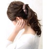 VINGTAINE H-935-BR-Cocoa BR Ribbon, Banana Clip, Satin, Thin M, Hair