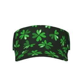 St. Patrick's Day Visors for Women & Men, Adjustable Sports Sun Visor Hats with Velcro for Outdoor Tennis Golf Running