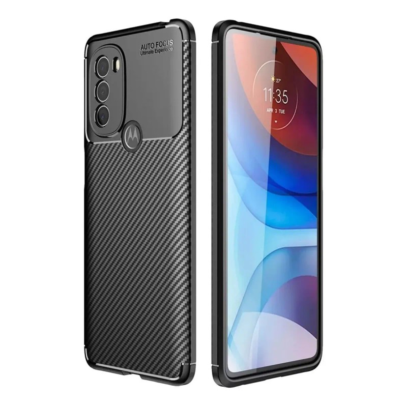 Funda Slim Tpu Acabado Tipo Fibra De Carbono Moto G31