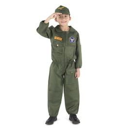 Dress Up America Top Gun Costume - Air Force Fighter Pilot Costume - WW2 Fighter Pilot Dress Up for Boys and Girls