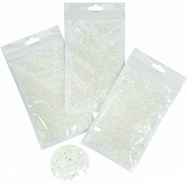 qiipii 16000PCS 3mm 4mm 5mm Transparent AB Resin Rhinestones for Crafting Clear White Flatback Jelly Stones Bulk SS10 SS16 SS20 Diamonds Gems Charms for Nails Face Eyes Makeup Tumblers Bottles Crafts