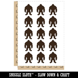 Hairy Bigfoot Sasquatch Standing Silhouette Temporary Tattoo Water Resistant Fake Body Art Set Collection - 15 2" Tattoos (1 Sheet)