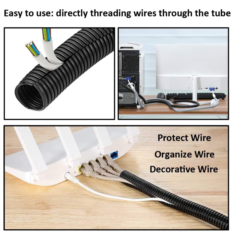 MOCNT Split Loom Wire Auto Split Loom Tubing Wire Conduit