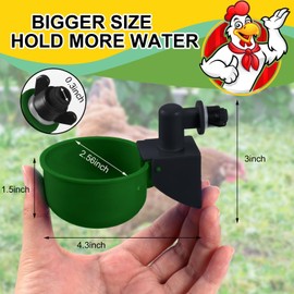 Tanlade 50 Packs Chicken Waterer Chicken Feeder, Automatic Waterer Kit for Poultry Duck Goose Turkey Bunny (Green)