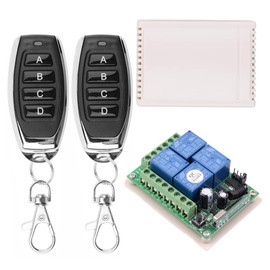 DC 12V Remote Control Switch 4 Channel Universal 433Mhz Remote Control Momentary Switch for Wireless Control and More