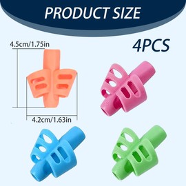 Quesuc 4 Stück Schreibhilfe Für Stift Kinder,Pencil Grips For Kids,Ergonomische Bleistift Griffe Silikon,Schreiben Haltungskorrektur Werkzeug Für Bleistifte(4 Farben)
