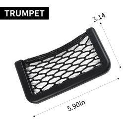 1 Pack 2 Pcs Car Net Pocket， Abs Self-Adhesive Multifunctional Car Mesh Bag Organizer Net，5.9in*3.15in Automotive Frame Storage Net Pocket. Suitable for Cars （Black