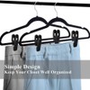 Velvet Hangers Clips,24 PCS Trouser Hanger Clip Black Clips for