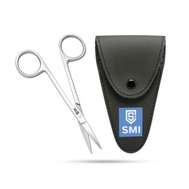 SMI Beard Scissors for Men Moustache Scissors Eyebrow Scissors Small Scissors for Facial Hair and Ear Hair Stainless Steel Care Scissors with Case