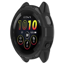 Case Cover Compatible with Garmin Forerunner 265, Disscool Soft Anti Drop TPU Protective Cases Smart Watch Accessories(Black)