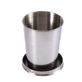 Asixx Stainless Steel Folding Cup, Extendable Cup, Outdoor, Small, Lightweight, Portable, Convenient, Compact, Pocket Cup, Key Holder, 3 Sizes Available (M)