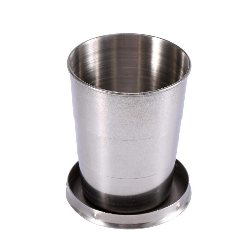 Asixx Stainless Steel Folding Cup, Extendable Cup, Outdoor, Small, Lightweight,