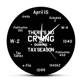The Geeky Days 12'' Accountant Clock Tax Season Wall Clock Silent Non Ticking Clock for Accounting Tax Accountant Gifts Accountant Tax Preparer Office