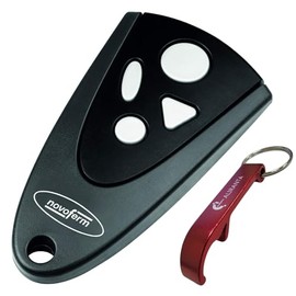 Novoferm Mini Novotron 504 Handheld Transmitter - 4-Channel Transmitter (433 MHz) with KeeLoq Change Code - Compatible with Novoferm Garage Door Drives - Compact Size, Black/White