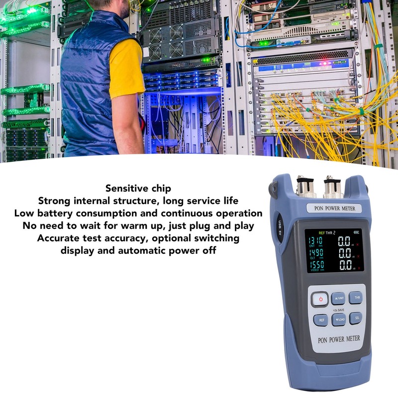 Fiber Optic Power Meter for APC Connector Color LCD Screen