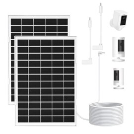 2 Pack 8W Solar Panel for Ring Camera Outdoor Wireless, Compatible with Outdoor Cam (Stick Up Cam), Outdoor Cam Plus, Stick Up Cam Pro, Spotlight Cam Battery/Plus/Pro, Fast Charging