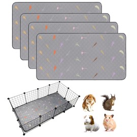 LWYMX 4Pcs Guinea Pig Cage Liners,Guinea Pig Fleece Cage Liners24''X48'' Super Absorbent Washable Pee Pads Reusable for Rabbit Hamster Chinchilla