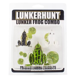 Lunkerhunt Topwater Frog Lures Bass Trout Fishing Lures Kit (3-Pack) | Most Realistic Frog Fishing Lures for Freshwater with Swimming Legs, Weedless Hooks