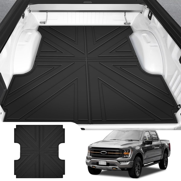 Utiiy Truck Bed Mat Fit for 2015-2023 Ford F150 Truck Bed Liner 5.5FT Short Bed Mat TPE All-Weather Protection Trunk Floor Mat for 2023 Ford F-150 Accessories