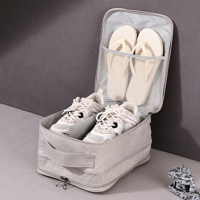 Travel Shoe Storage Bag Dustproof Portable Handle Multiple Pockets Space
