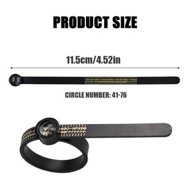 Ring Sizer Measuring Tool 2pcs Black White Reusable Finger European Size Gauge Plastic Measuring Tool with Magnifier for Jewelry Size