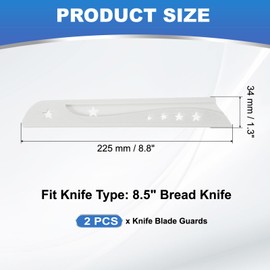 PATIKIL Plastic Safety Knife Cover Sleeves for 8.5" Bread Knife, 2 Pack Knife Blade Guard Protector Universal Kitchen Knife Sheath for Kitchen Bar, White