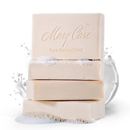 Mary Case All Natural Bar Soap for Men & Women (Set of 4) - Goat Milk Body Soap Bars with Olive and Coconut Oils - Bath Soaps for Deep Moisturizing and Softening Dry Skin