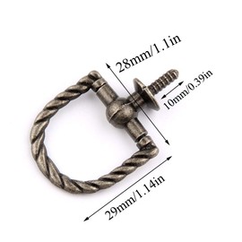 PZRT 4pcs Mini Thread Self Tapping Drawer Cabinet Pull Handles 29mmx28mm Jewelry Case Gift Box Pull Handle Knob, Ancient Bronze