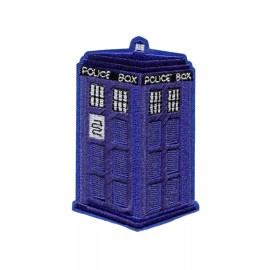 Patchwork Paradise Doctor Who TARDIS Iron-On Patch - Embroidered Sci-Fi Police Box