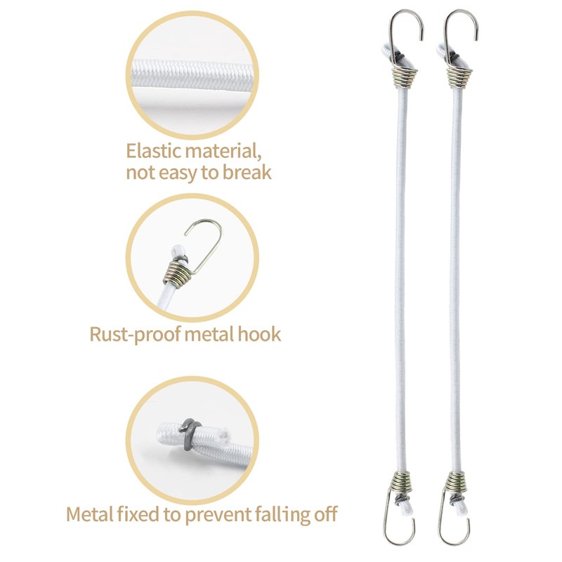 Kyuionty 8 Pack Mini Bungee Cords with Hooks, 10 Inch