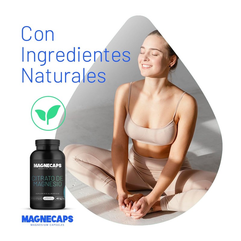 Citrato de Magnesio. Alta absorción con 240 cápsulas. Magnecaps de