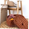 VILLFUL Elegant Lidded Egg Storage Basket Woven Potato Bread Basket