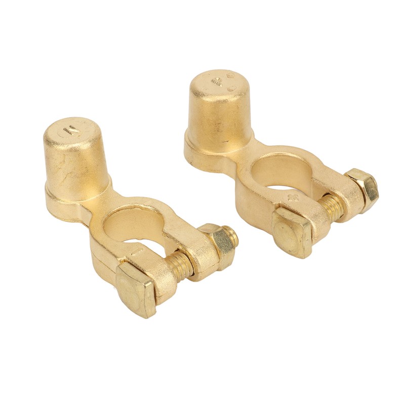 2PCS Battery Terminal Connectors Brass Negative Positive Car Battery Cable
