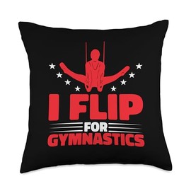 Ring Gymnastics Stickers Athlete Iron Cross Ring Gymnast Throw Pillow