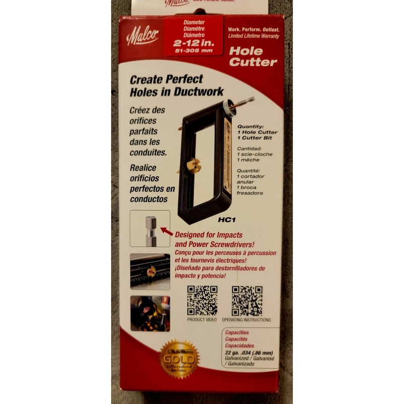 Malco HC1 2-12 In Hole Cutter For With Impacts And