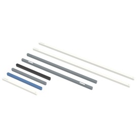 Loukin 8 pcs Rectangular Magnets, Colorful Fridge Plastic Strips Embedded Magnets, Decorative Refrigerator Magnets for Whiteboard, Kitchen and Office (Black&Gray&Blue&White) (S*4+M*2 +L*2)